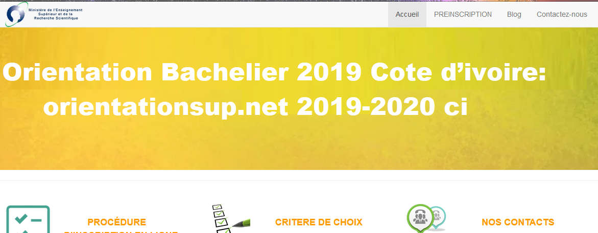 Orientation  Bachelier 2019 Cote d’ivoire